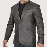 Men's Rub Off Brown Lambskin Leather Blazer
